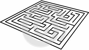 Isometric Square Maze Game, Logic and Challenge, vector design Generative AI