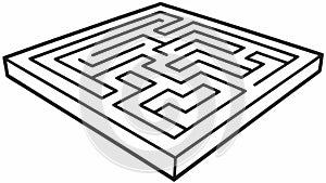 Isometric Square Maze, Problem Solving Game, vector design Generative AI