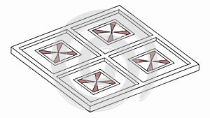 Isometric Square Pattern, Abstract Grid Design, vector design Generative AI