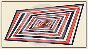 Isometric Square Tunnel Pattern, Abstract Optical Illusion, vector design Generative AI