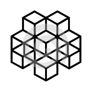 Isometric Stacked Cubes Geometric Pattern, vector design Generative AI