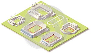 Isometrico stadio edifici impostato 