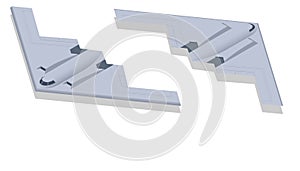 Isometric Stealth Strategic heavy Bomber B2 Spirit. Military Aviation American heavy strategic bomber, featuring low photo