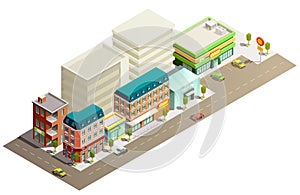 Isometric Store Buildings Concept