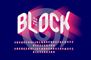 Isometric style font photo