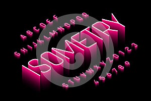 Isometric style font photo