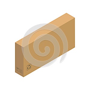 Isometric parcel icon.Packing box vector illustration isolated on white background.