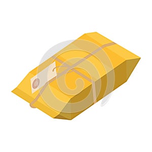 Isometric parcel icon.Packing box vector illustration isolated on white background.