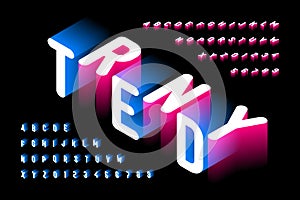 Isometric style trendy 3d font photo