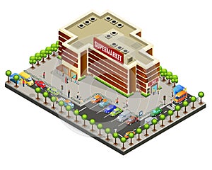 Isometric Supermarket Area Concept