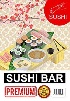 Isometric Sushi Bar Poster