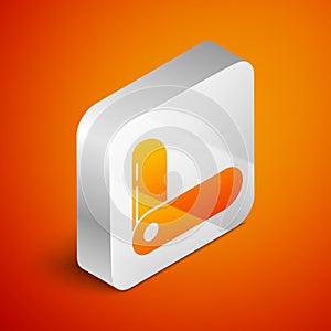 Isometric Swiss army knife icon isolated on orange background. Multi-tool, multipurpose penknife. Multifunctional tool