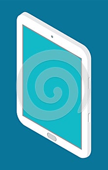 Isometric tablet icon, modern technology, digital device, touchscreen, tablet turned off, flat style