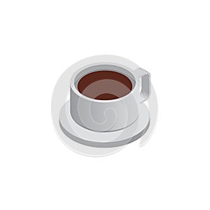 Isometric tea cup. Vector illustration decorative design