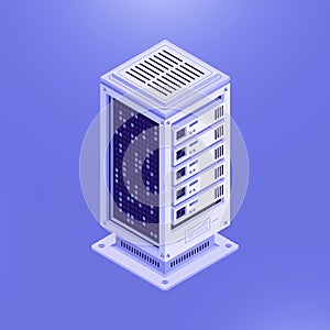 Isometric template of database server