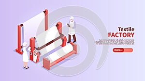 Isometric Textile Factory Illustration