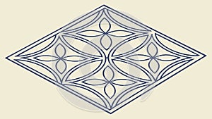 An isometric tile with an elegant, symmetrical geometric pattern, vector design Generative AI