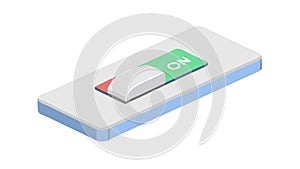 Isometric Toggle Switch Icon in ON Position, vector design Generative AI