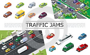 Isometric Traffic Jam Concept