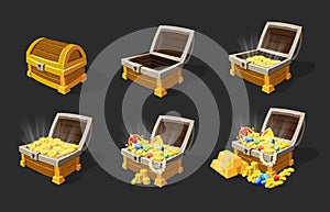 Isometric Treasure Chests Animation Set photo