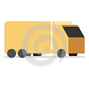 Isometric truck delivery car icon. Flat illustration of delivery truck vector icon for web