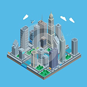 Isometric urban city map