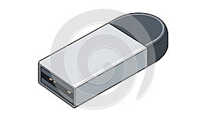 Isometric USB Flash Drive Vector Illustration