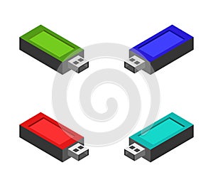 Isometric usb icon illustrated in vector on white background