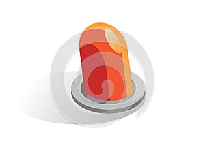 Isometric vector button. Isolated icon. Switcher in gray and orange color