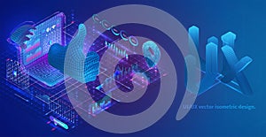 isometric vector composition with graphs, information and virtual data retrieval on a laptop