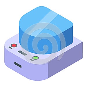 Isometric vector illustration of a push button switch