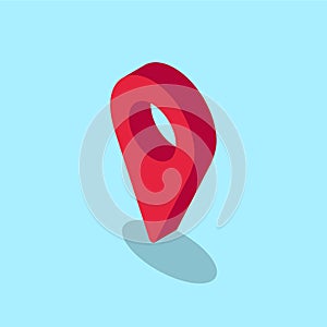 Isometric Vector location icon illustration. Geolocation 3d pin drop. Map pointer