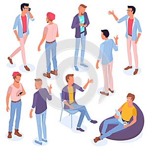 Isometric vector people