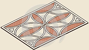 Isometric View of Elegant Decorative Floor Tile Pattern, vector design Generative AI