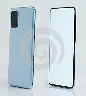 Isometric view of modern blue smartphone