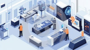 Isometric View Of A Modern Semiconductor Manufacturing Facility
