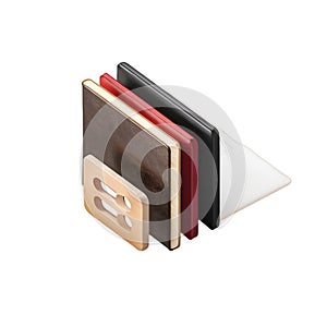 Stack of Notebooks with Wooden Holder