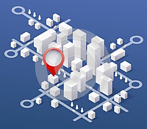 The isometric view is used to create a diagram of a city, building