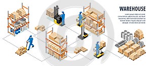 Isometric Warehouse Infographics