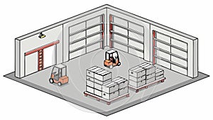 Isometric Warehouse Interior Vector, vector design Generative AI