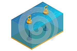 Isometric a wave power station is a power station located in a water environment, the purpose of which is to obtain photo