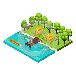 Isometric Weekend Recreation Concept