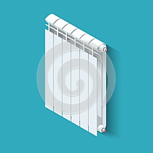 Isometric white Heating Radiator. Home climate equipment icon