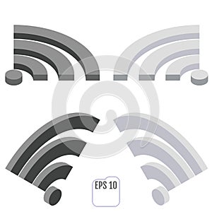 Isometric Wi Fi Wireless Network Symbol.