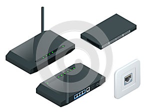 Isometric Wi-Fi wireless router