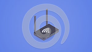 Isometric WiFi router. Vector modem