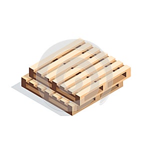 Isometric wooden pallets.