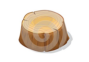 isometric wooden tree stump