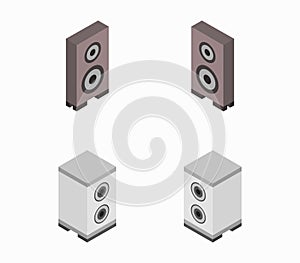 Isometric woofer icon illustrated in vector on white background