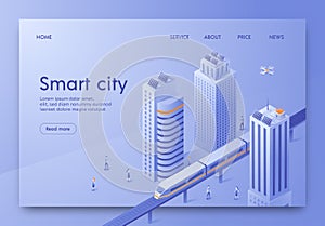 Isometric is Written Smart City Landing Page.